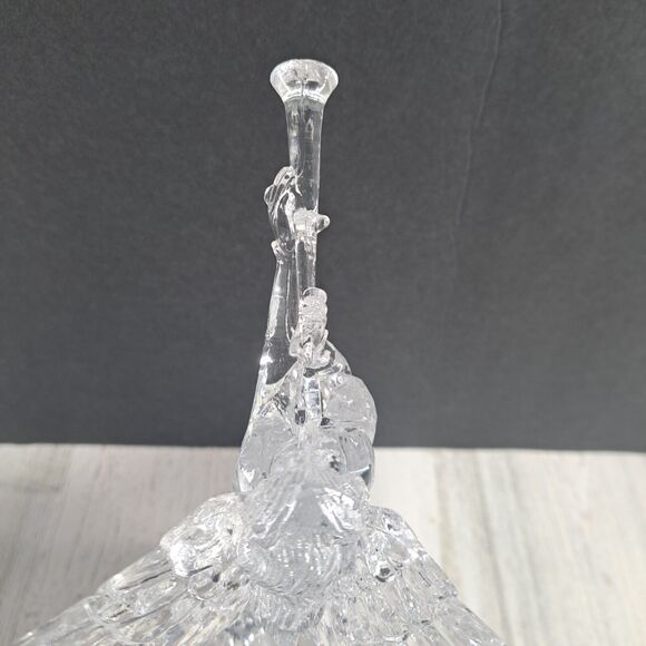 Clear Angel Playing Horn Tree Topper Acrylic Wings Christmas Decor 90s VTG 9.25" - Picture 10 of 10